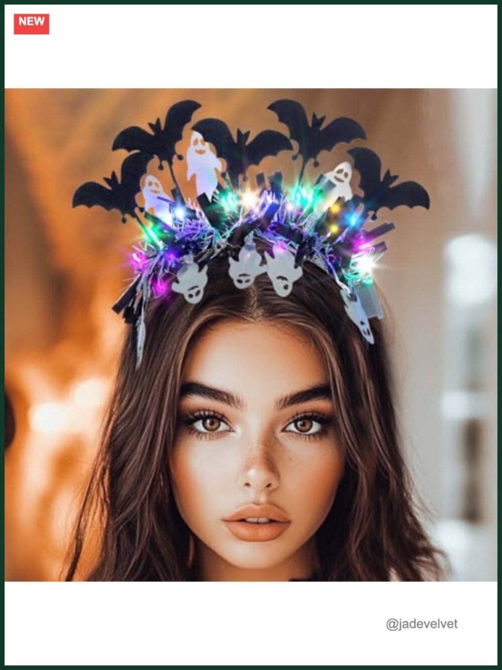 Gangel Light Up Halloween Headband Sparkling Bat Hairband Festive Costume Party